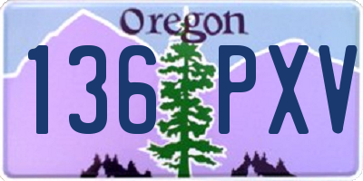 OR license plate 136PXV