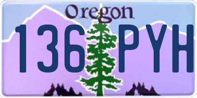 OR license plate 136PYH