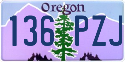 OR license plate 136PZJ