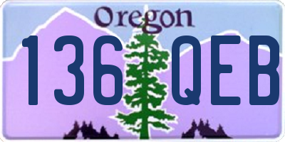 OR license plate 136QEB