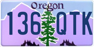 OR license plate 136QTK