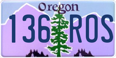 OR license plate 136ROS