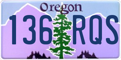 OR license plate 136RQS