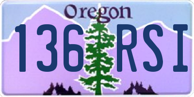 OR license plate 136RSI