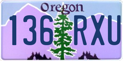 OR license plate 136RXU