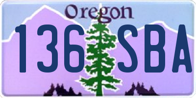 OR license plate 136SBA