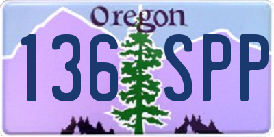 OR license plate 136SPP