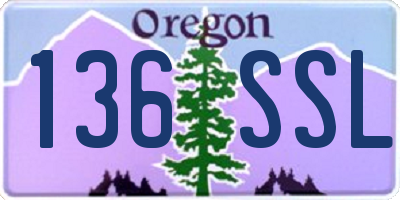 OR license plate 136SSL