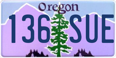 OR license plate 136SUE