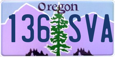 OR license plate 136SVA