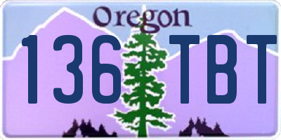 OR license plate 136TBT