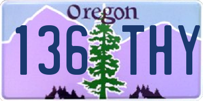 OR license plate 136THY