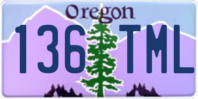 OR license plate 136TML