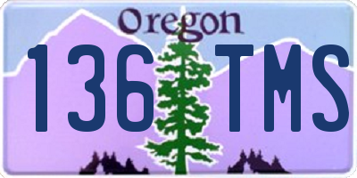 OR license plate 136TMS