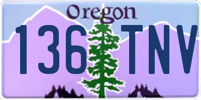 OR license plate 136TNV