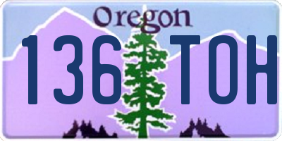 OR license plate 136TOH