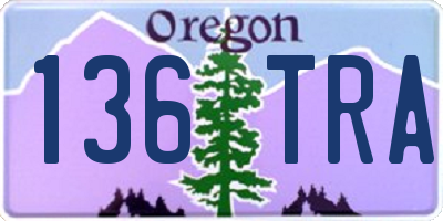 OR license plate 136TRA