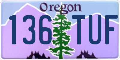 OR license plate 136TUF