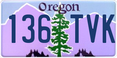 OR license plate 136TVK