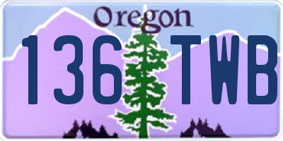 OR license plate 136TWB