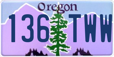 OR license plate 136TWW