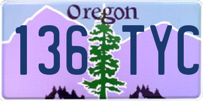 OR license plate 136TYC
