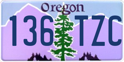 OR license plate 136TZC