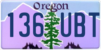 OR license plate 136UBT