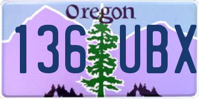 OR license plate 136UBX