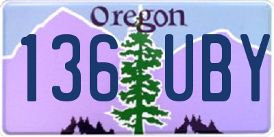 OR license plate 136UBY