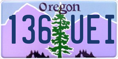 OR license plate 136UEI