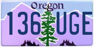 OR license plate 136UGE