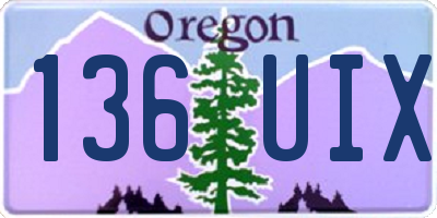 OR license plate 136UIX