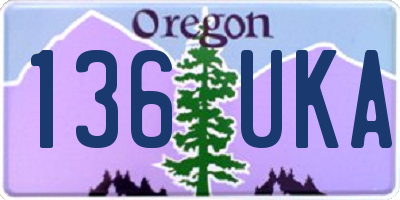 OR license plate 136UKA