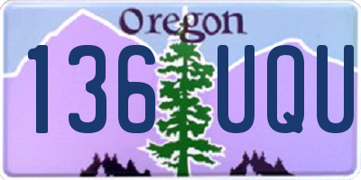 OR license plate 136UQU