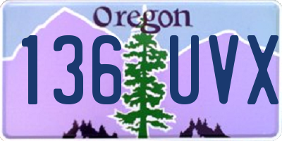 OR license plate 136UVX