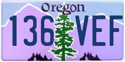 OR license plate 136VEF