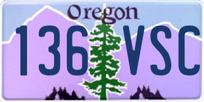 OR license plate 136VSC