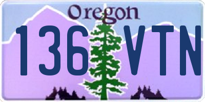 OR license plate 136VTN