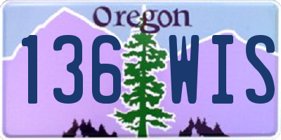 OR license plate 136WIS