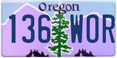 OR license plate 136WOR