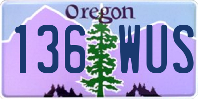 OR license plate 136WUS