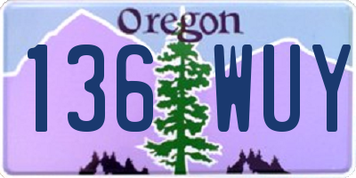 OR license plate 136WUY