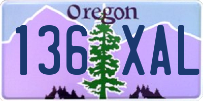 OR license plate 136XAL