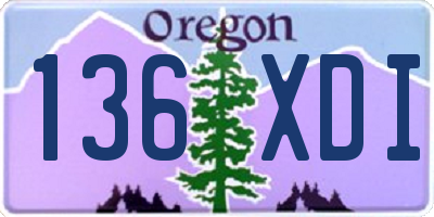 OR license plate 136XDI