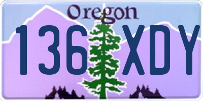 OR license plate 136XDY
