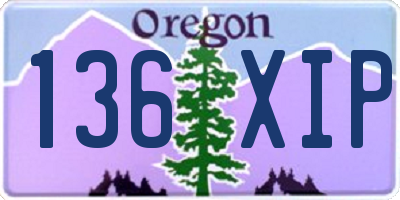 OR license plate 136XIP