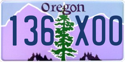 OR license plate 136XOO
