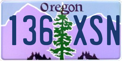 OR license plate 136XSN