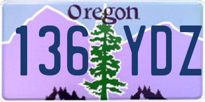 OR license plate 136YDZ